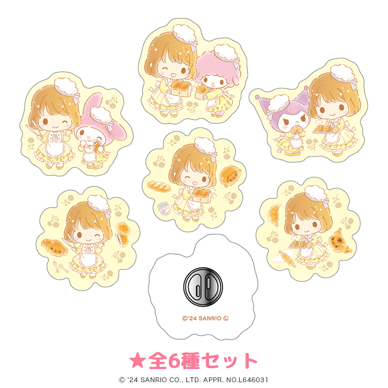 花澤香菜×サンリオキャラクターズ アクリルピンバッジ  全6種セット