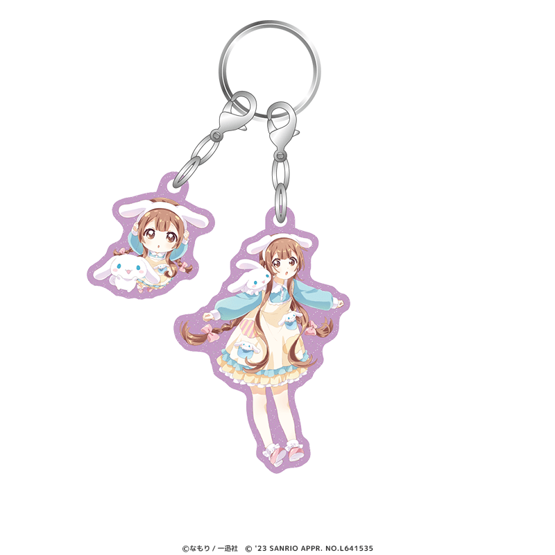 ゆるゆり＆大室家×サンリオキャラクターズ らめ入りアクリルキーホルダー 大室花子×シナモロール