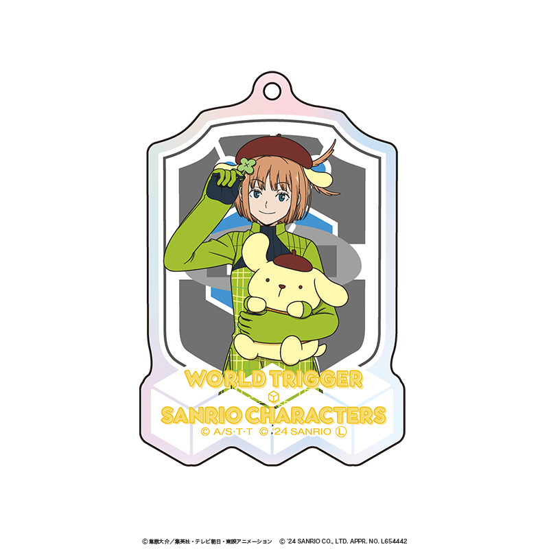 ワールドトリガー×サンリオキャラクターズ オーロラアクリルキーホルダー 小南桐絵×ポムポムプリン _pre