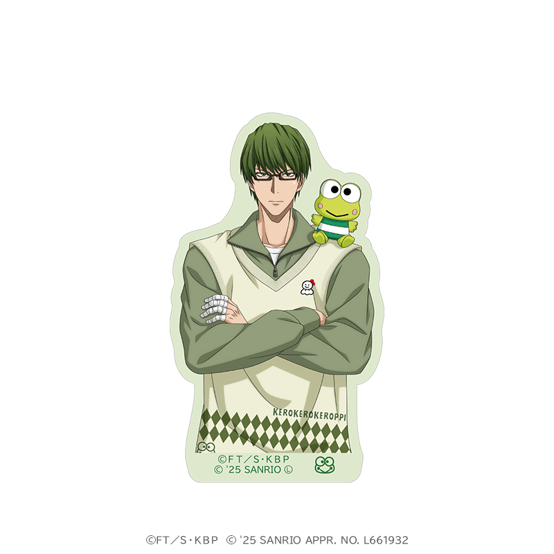 黒子のバスケ×サンリオキャラクターズ モバイルステッカー 緑間 真太郎×けろけろけろっぴ ストバスver. _pre