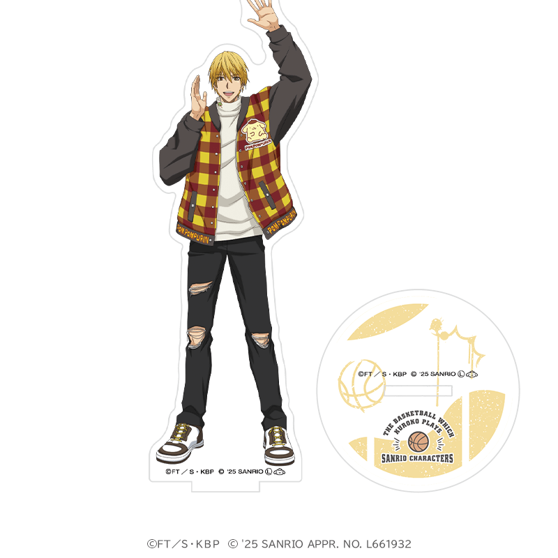 黒子のバスケ×サンリオキャラクターズ オーロラアクリルスタンド 黄瀬 涼太×ポムポムプリン ストバスver. _pre