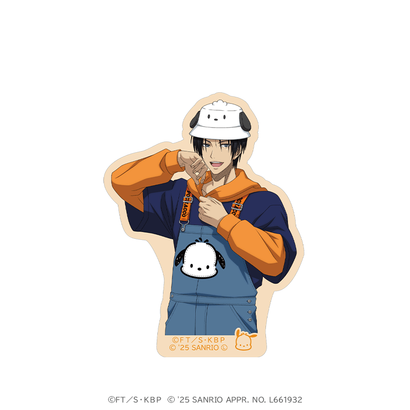 黒子のバスケ×サンリオキャラクターズ モバイルステッカー 高尾 和成×ポチャッコ ストバスver. _pre
