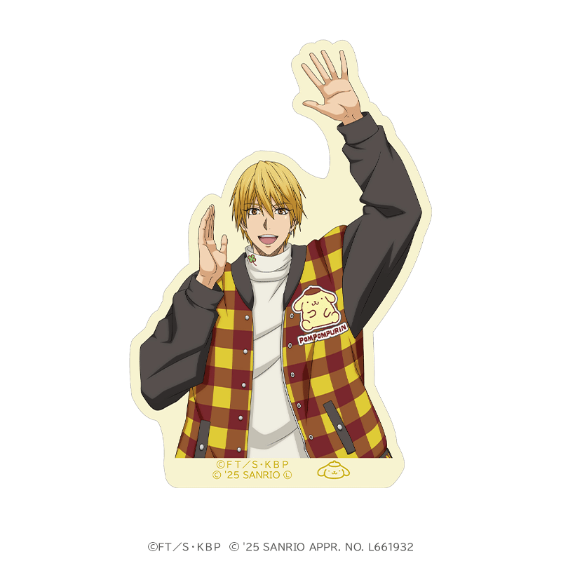 黒子のバスケ×サンリオキャラクターズ モバイルステッカー 黄瀬 涼太×ポムポムプリン ストバスver. _pre
