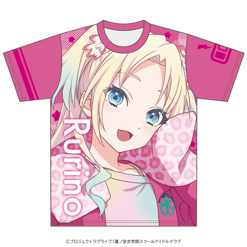 ラブライブ！蓮ノ空女学院スクールアイドルクラブ カラーTシャツ 大沢瑠璃乃 レッスンウェアver. _pre