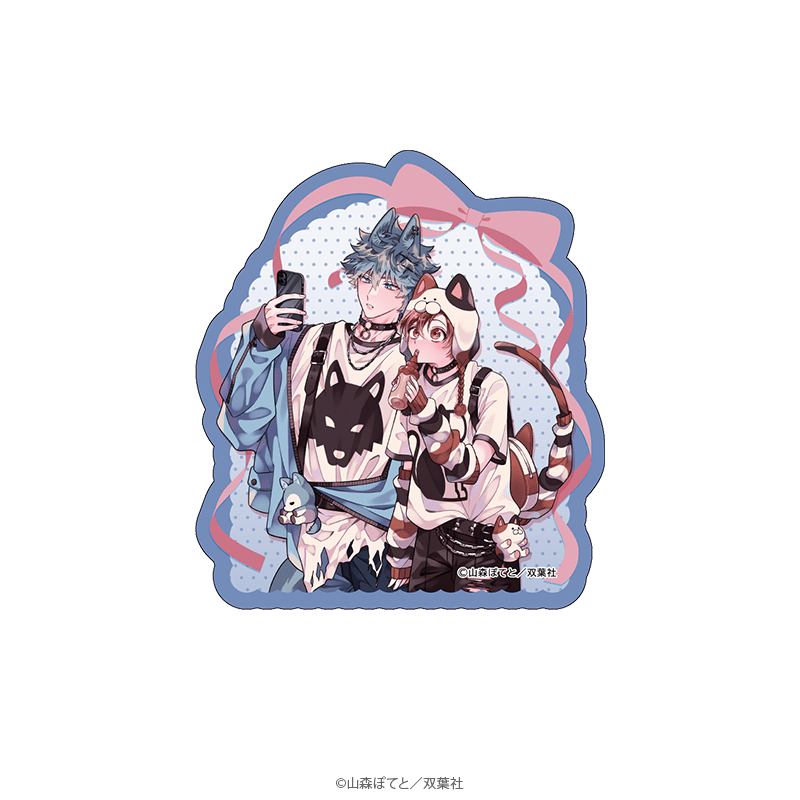 マージナル8周年フェア 蓮木くんと三毛くん モバイルステッカー デートver. _pre